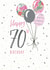 Classic 70th Birthday Card - For Her - Balloons created by Clare Joys