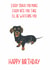 daschund Sausage dog Birthday Card 14189 created by Sarah Maddox