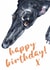 Cute Birthday Card - Dog - Watercolour created by Jo Scott Art
