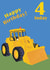 Age 4 birthday digger card. created by lovetractors
