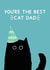 Cute Black Cat Card For Father's Day - Best Cat Dad created by Jeff and the Squirrel