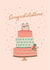 Congratulations wedding card - Pink cake and rings created by Studio Peers