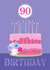 90th Birthday Modern Pink Greeting Card created by Dale Simpson
