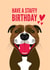Staffordshire Bull Terrier Birthday Card created by Diva Doodle Designs