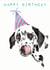 Happy birthday Dalmatian dog card created by Bramble Designs