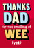 Thanks Dad Father's Day card created by Dean Morris Cards