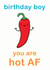 boy hot Birthday Card 10003 created by Sarah-Anne Brown