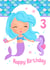Children's Age 3 Cute Mermaid Birthday Card  created by Dale Simpson