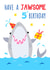 Children's Age 5 Jawsome Shark Birthday Card created by Dale Simpson