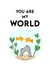 Cute Fish Bowl Pun Anniversary Card - Gold Fish - You Are My World created by Treacle Bum