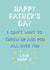 Funny Typography Fathers Day Card - Daddy To Be - From The Bump - I Can't Wait To Throw Up And Poo All Over You created by Elaine Miles