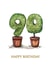 Classic 90th Birthday Card - Shrub - Plant Pots created by Nancy Horton