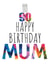 Mum 90th Birthday Card - Birthday Cake and Candles - Abstract Art created by size3art