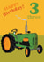 Age 3 birthday tractor card created by lovetractors