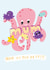 mum octopus Birthday Card 17280 created by Heather More Illustration