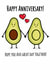 Cute Avocado Pun Anniversary Card - Hope You Avo Great Day Together created by Lauren Osborne