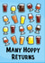 Funny Birthday Card - Beer - Pun - Many Hoppy Returns created by Huxters