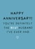 Cheeky Typography Anniversary Card - Husband - You're Definitely The Best Husband I've Ever Had created by From Deanna