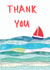 Thank you sailing boat nautical card created by NaviStitch