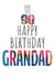 90th Birthday Card For Grandad - Birthday Cake and Candles - Abstract Art created by size3art