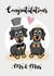 Congratulations Mr & Mrs - dachshund themed wedding card created by Laura Deakin
