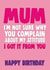 mum funny Birthday Card 10200 created by Cheeky Chops Cards