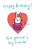 Fun and cute birthday card - send a hug to a friend - have a hug from me created by Sarah Ray