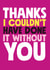 Thanks I couldn't have done it without you card created by Roll Creative