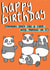 pandas panda Birthday Card 17162 created by KIO Cards