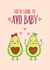 Avo baby pregnancy card created by Blush & Blossom 
