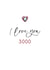 Cute Typography Anniversary Card / Valentines Day Card - I Love You 3000 created by The Write Girl Calligraphy
