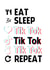Funny Birthday Card - TikTok - East Sleep TikTok Repeat created by ShortRound888