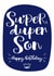 Super Duper Son - Happy Birthday - Classy Navy calligraphy and Crown Design created by Little Cat Creates