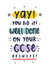 GCSE exam results card created by Joanne Hawker