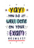 Exam results card created by Joanne Hawker