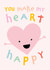 Cute Valentines Day Card - You Make My Heart Happy created by Macie Dot Doodles