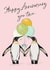 Cute Penguin Couple Anniversary Card - Happy Anniversary You Two created by Natalie Ryan