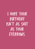 rude funny Birthday Card 15345 created by The Sweary Card Co