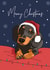 Modern - Dachshund - Sausage Dog - Trendy - Christmas Dog - Snowflakes - Santa Hat - Furry Friend - From The Dog - Christmas Card created by Evie Garnett Designs