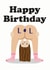 Funny bendy over bum birthday card for her created by Studio Boketto