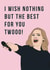 Adele wishing good luck - pink background. created by Bonne Nouvelle