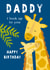 Giraffe adult Birthday Card 16242 created by Klara Hawkins