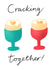 Cute Egg Cups Pun Engagement Card / Wedding Card / Anniversary Card - Cracking Together created by Tarot Close Design