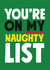 Naughty list Christmas card created by Roll Creative