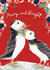 Beautiful Merry Christmas Puffins - Cute Wildlife watercolour and pattern created by Miss Meaney's