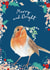 Robin and Mistletoe Beautiful Merry Christmas - Cute Wildlife bird watercolour and pattern created by Miss Meaney's