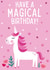 Unicorn birthday card created by Sarah Corcoran 