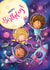 Space Adventure Birthday Card for Girls – Cute Astronaut Theme with Rockets and Planets created by Karmuka