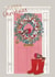 Traditional - Welly Boots - Wellies - Wreath - Classic - Pretty Front Door - Victorian Door - Robin - Pink Door - Christmas Card created by Louise Tiler