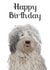 Cute Birthday Card - Old English Sheepdog - Dog created by Sarah Stephenson